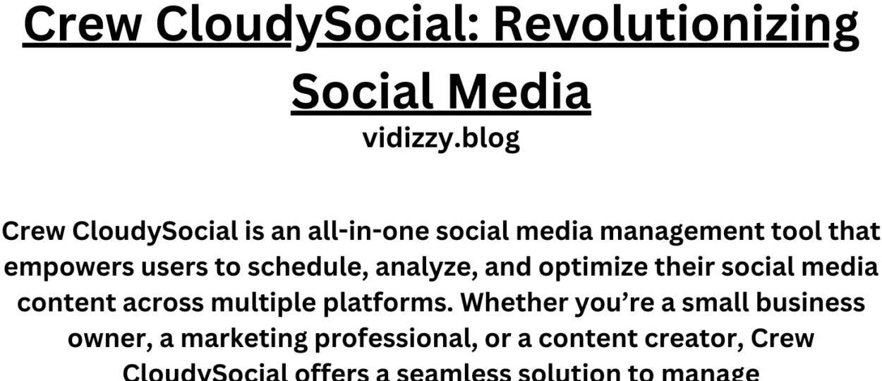 Crew CloudySocial: Revolutionizing Social Media