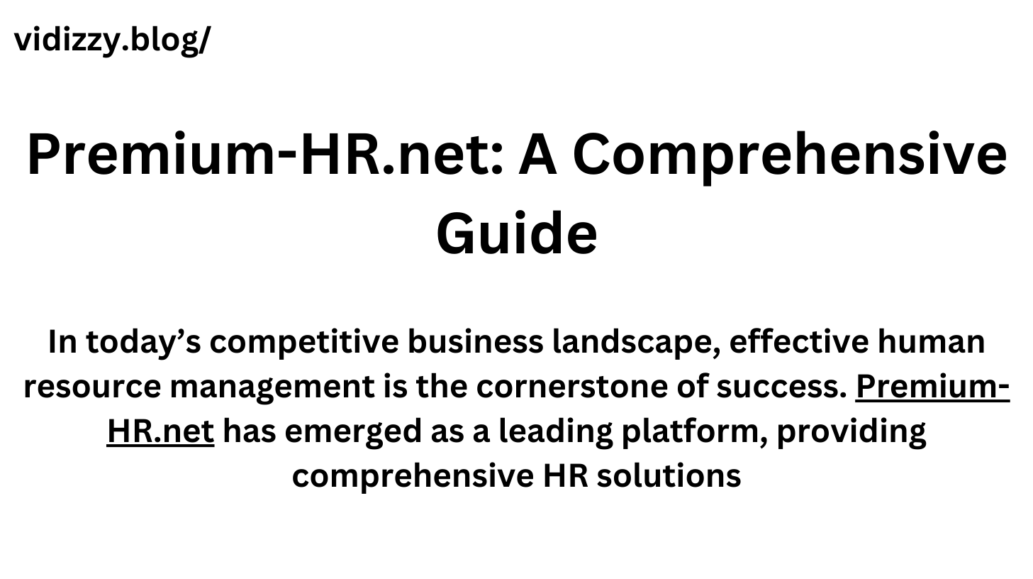 Premium-HR.net: A Comprehensive Guide