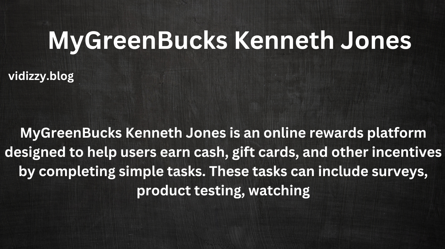 MyGreenBucks Kenneth Jones