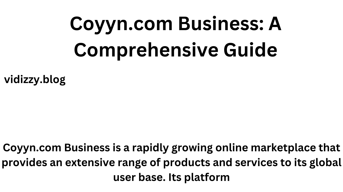 Coyyn.com Business: A Comprehensive Guide